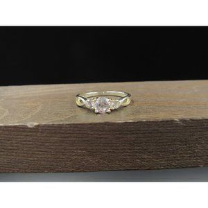 Size 6 Sterling Silver Cool Cubic Zirconia Triple Gem Band Ring Bohemian